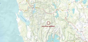 Location of the Jane River goldfield