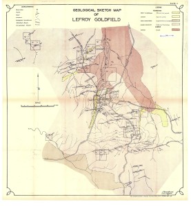 Map of Lefroy goldfield from Broadhurst 1935 (see below)